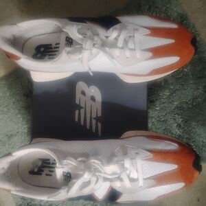 New Balance Men's White and Orange Sneakers